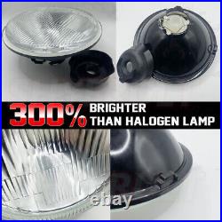 5-3/4 Stock Glass Metal Headlight 18/24w 6k LED H4 Lamp Light Bulb Headlamp SET