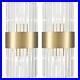 Featured image attached to Clear Glass Wall Sconces Set Of Two Titanium Gold Wall Light Fixtures Modern Cry