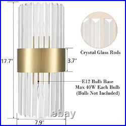 Clear Glass Wall Sconces Set Of Two Titanium Gold Wall Light Fixtures Modern Cry