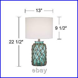 Crosby Blue Glass Accent Bottle Table Lamps Set of 2
