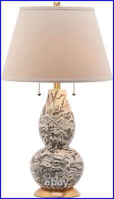 SAFAVIEH Color Swirls Glass Table Lamp (Set of 2) Grey / White