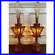 Featured image attached to Set of 2 Vintage Wood & Amber Glass Street Post Lamps 3 mode lighting