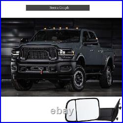 Tow Mirrors For 2014-18 Dodge Ram 1500 2500 Power Heated LED Signal Puddle Lamp