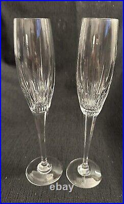 VNTG Mikasa Artic Lights Crystal Champagne Flutes 103/4 Inches Blown Glass Set/4